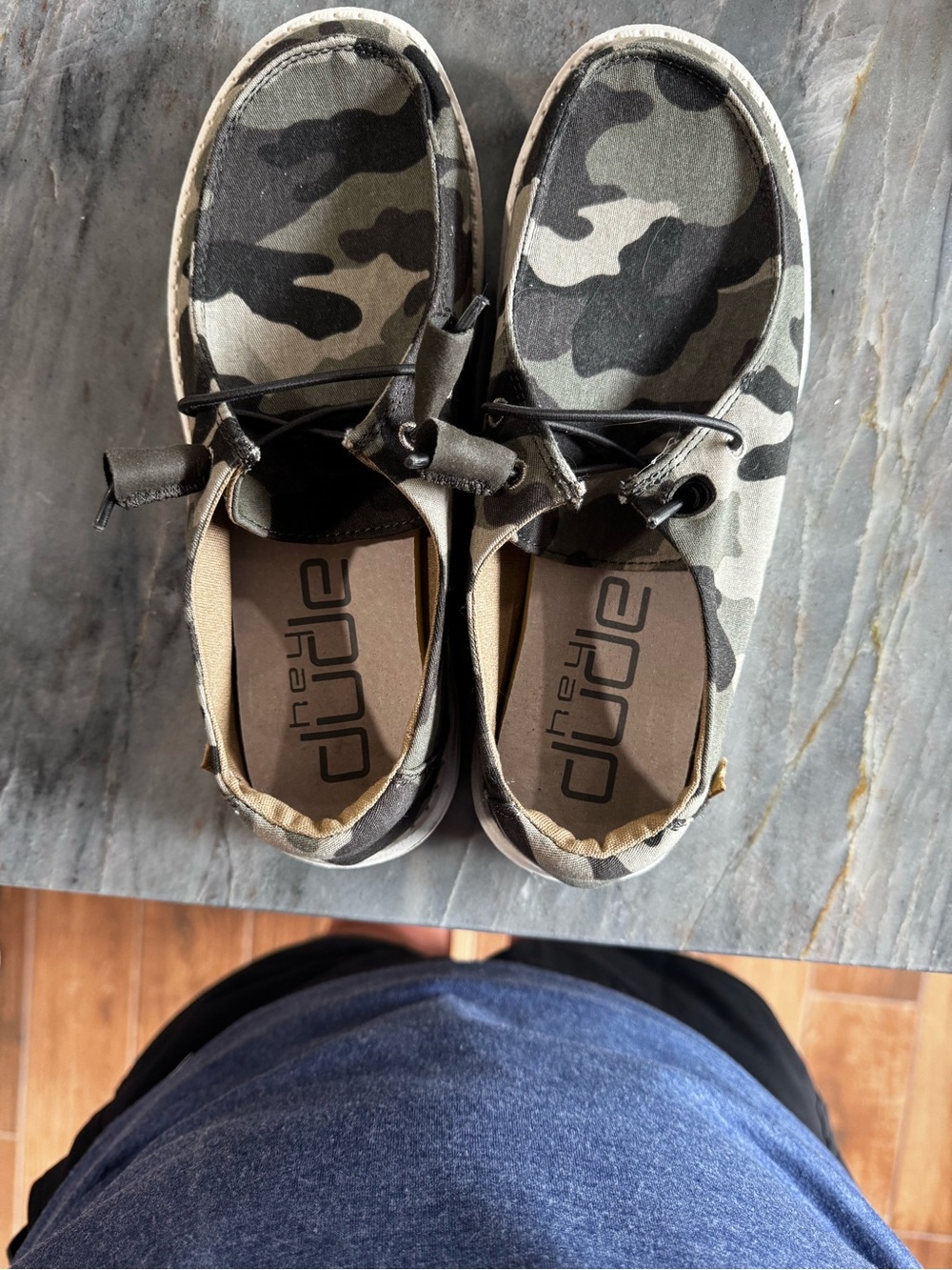 Hey Dude Women’s Camo Slip-On Sneakers - Olive & Black